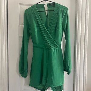 Ark & Co Kelly Green long sleeved romper